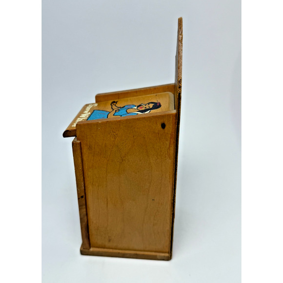 Vintage Snow White Wood Storage Box Walt Disney Productions 1964 Crayons Be Tidy - Picture 2 of 8